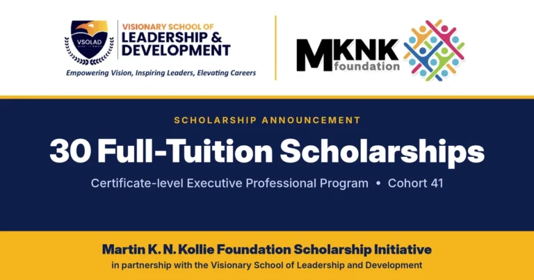 Martin K. N. Kollie Foundation, in Partnership with VSOLAD, Offers 30 Full-Tuition Scholarships